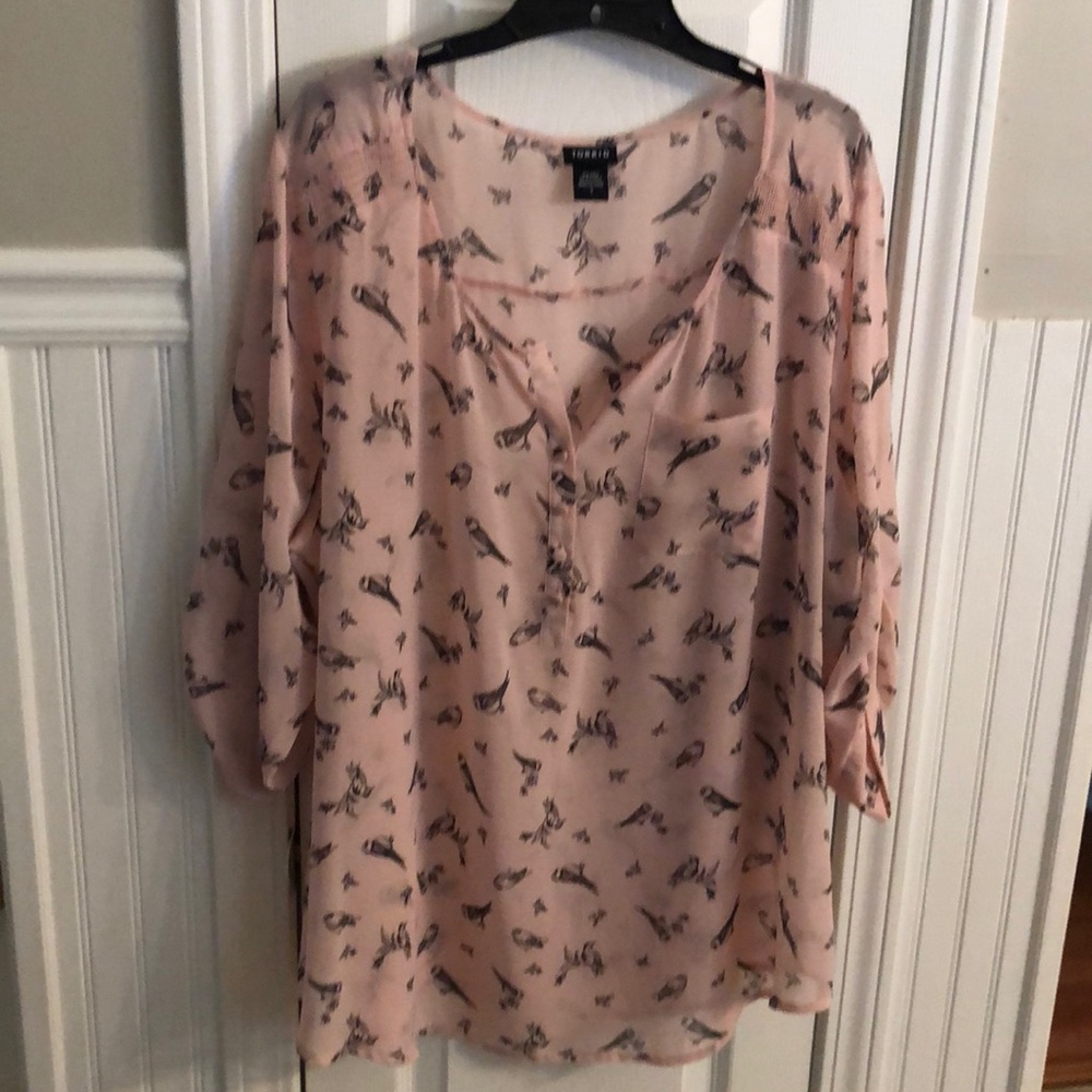 Baby pink bird shirt